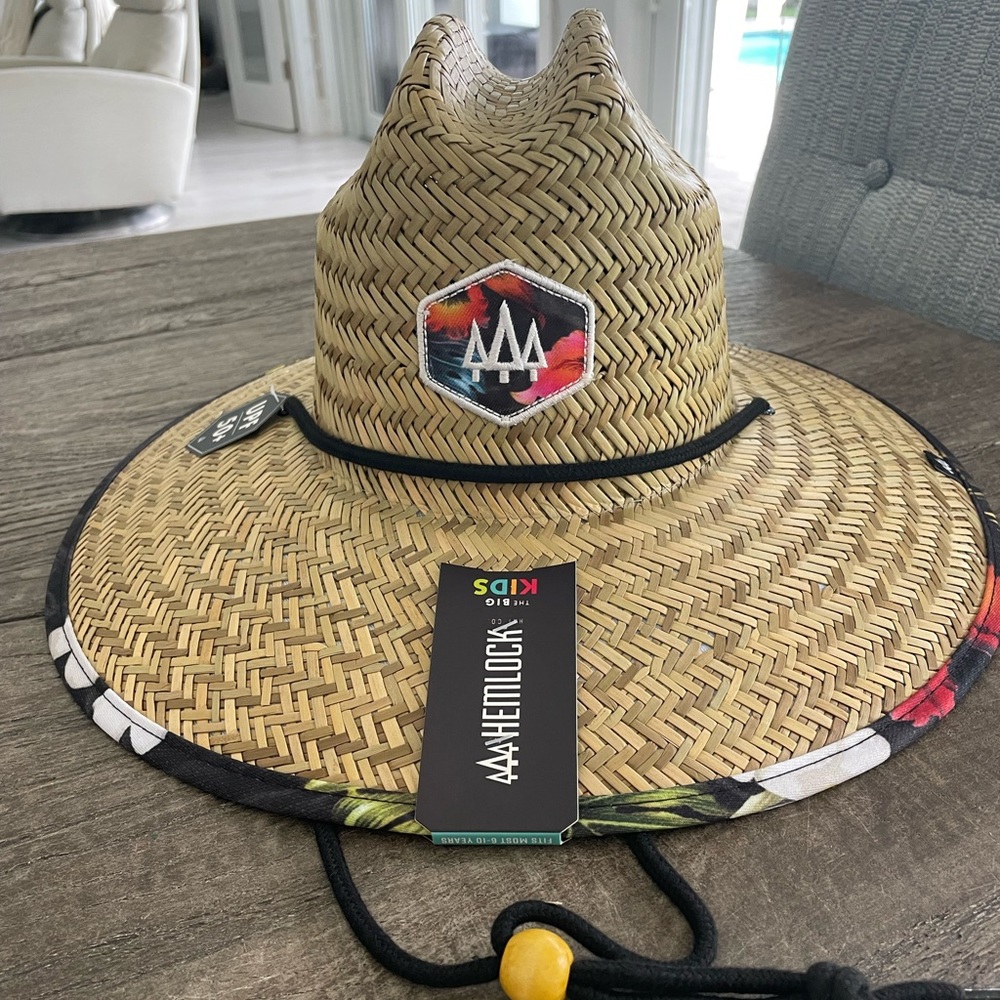 NEW WITH TAGS!!  Hemlock. hat co. Koa straw hat big kids ages 6-10 years old.